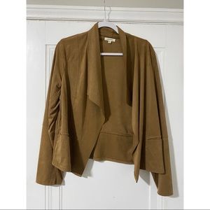Tan Suede Cardigan NWOT